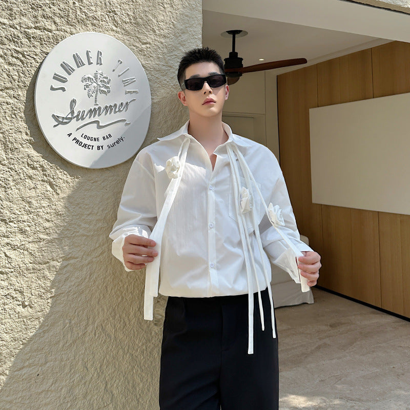 Bluse mit Blumenmuster und Banddetails – Bild 6 | LuxeStyle