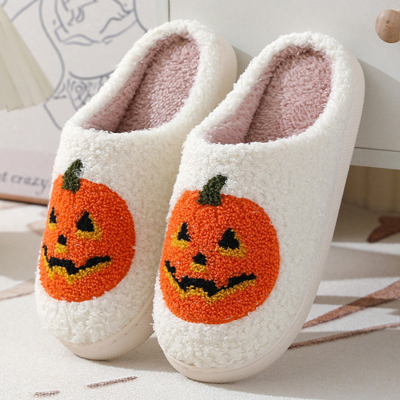 Flauschige Hausschuhe «Kürbis» · Halloween-Plüsch-Slipper