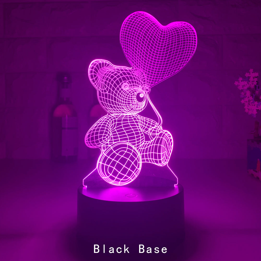 3D-Teddy-Nachtlampe mit Farbwechsel