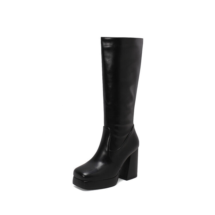 Elegante Plateau-Stiefel mit hohem Absatz
