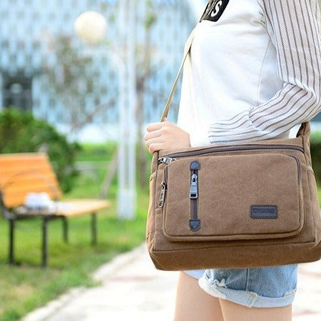 Farbblock Canvas Umhängetasche für Herren – Bild 8 | LuxeStyle