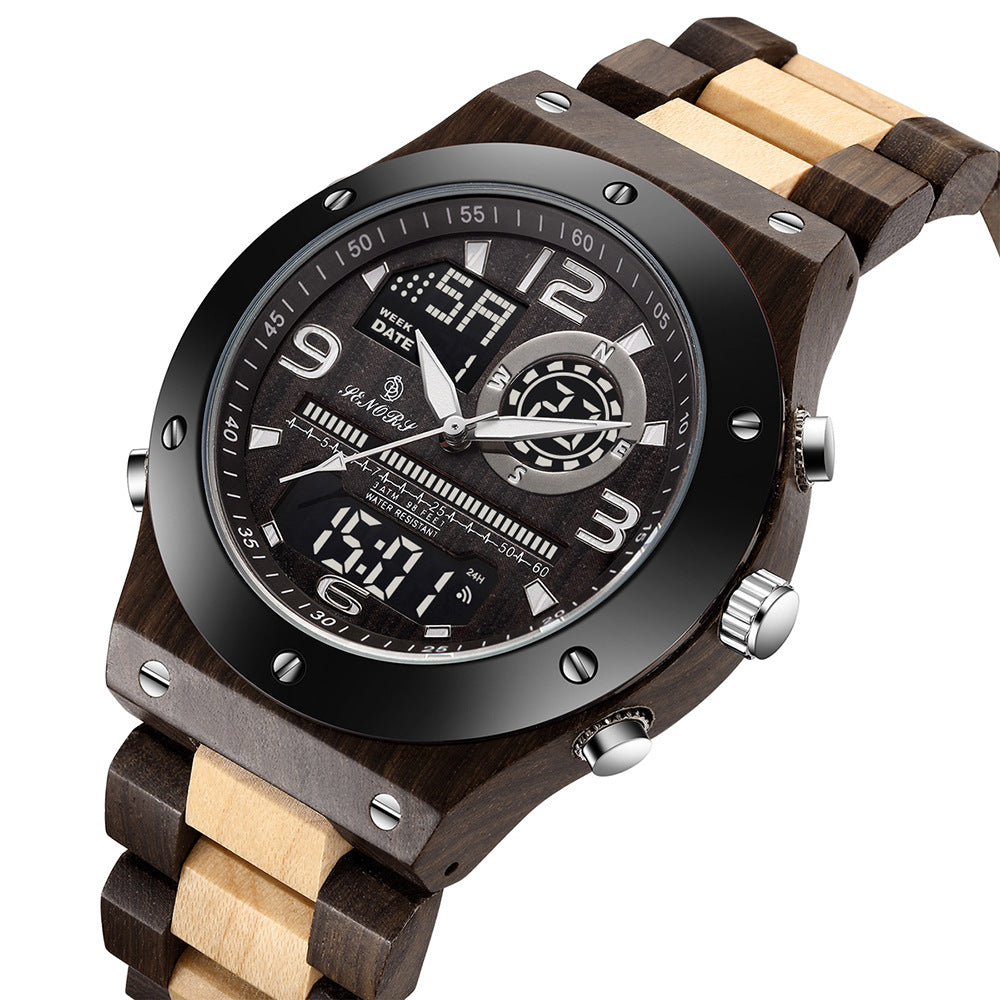 Herren Quarzuhr mit Holzarmband – Bild 3 | LuxeStyle