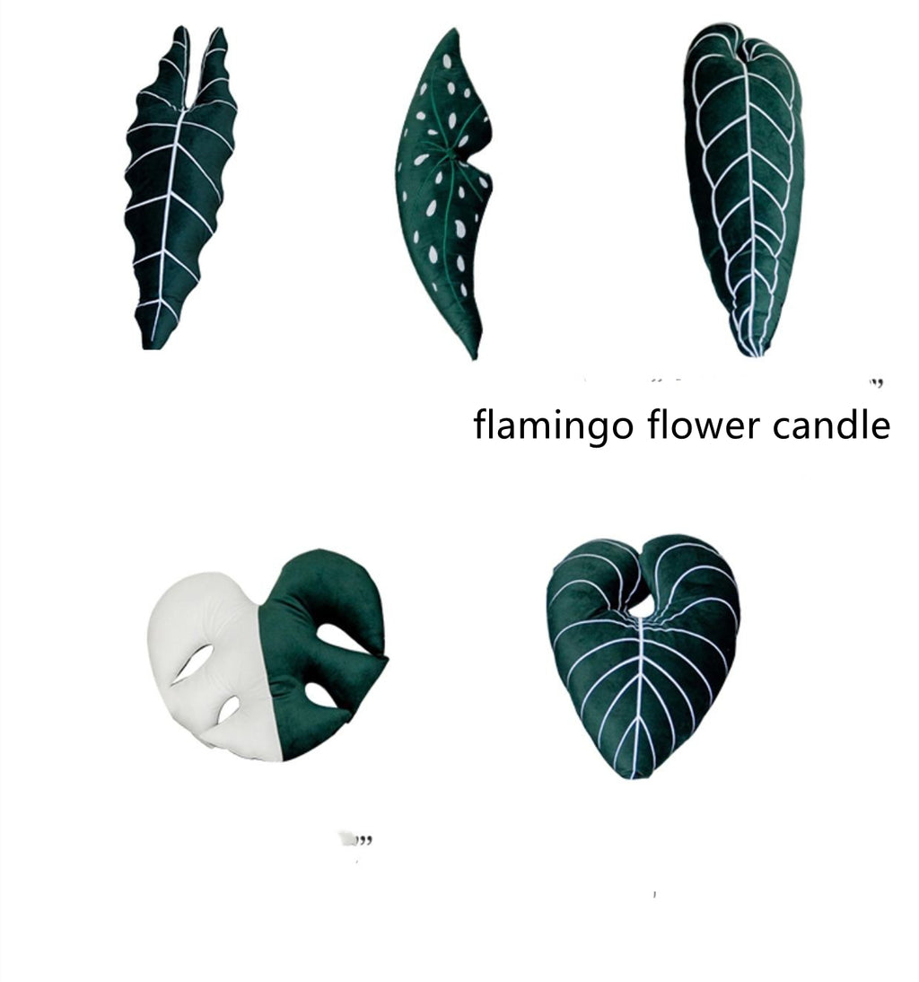 Monstera Kissen, weiss, Brokat