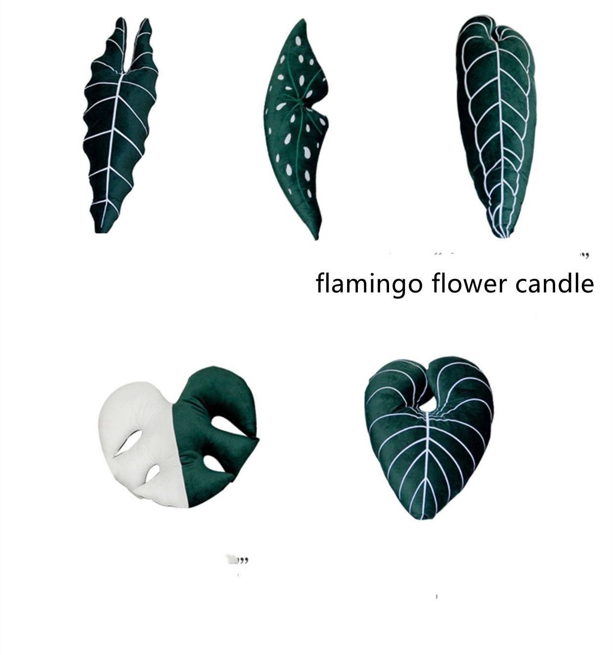 Monstera Kissen, weiss, Brokat