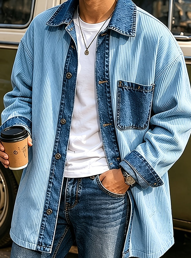 Design-inspirierter Denim-Lapel-Mantel