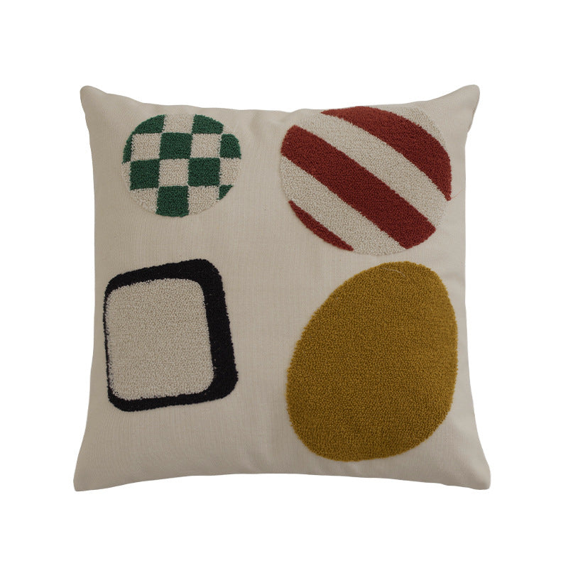 Geometrischer Kissenbezug aus Leinen | LuxeStyle