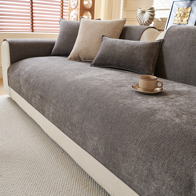 Chenille-Sitzkissenbezug im minimalistischen Stil