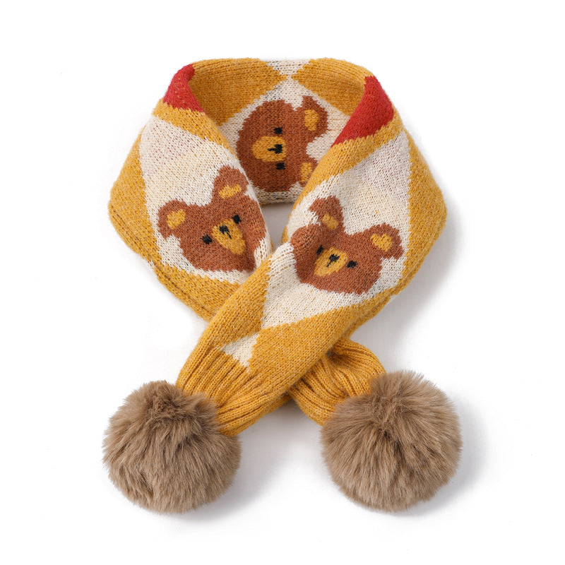 Gemusterter Strickschal mit Bären- und Kaninchenmuster – Bild 17 | LuxeStyle