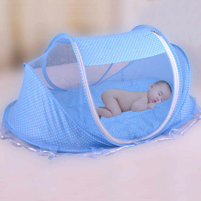 Faltbares Baby-Bett-Netz mit Kissen 2er Set
