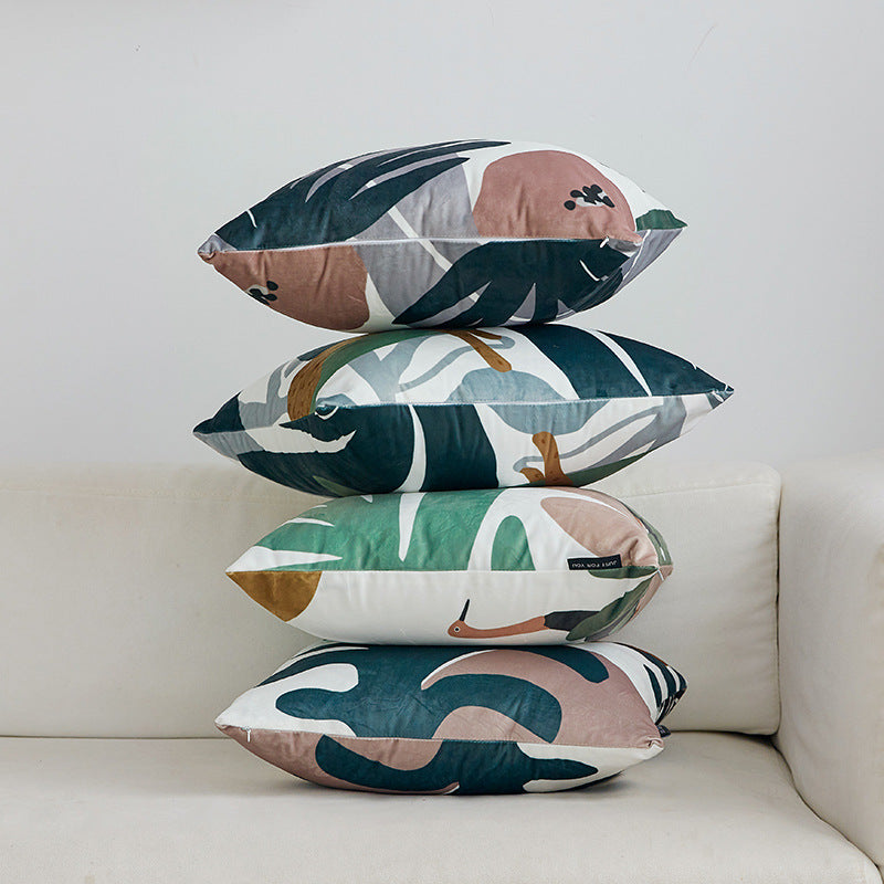 Kissenbezug mit grünen Pflanzenmotiven – Bild 1 | LuxeStyle