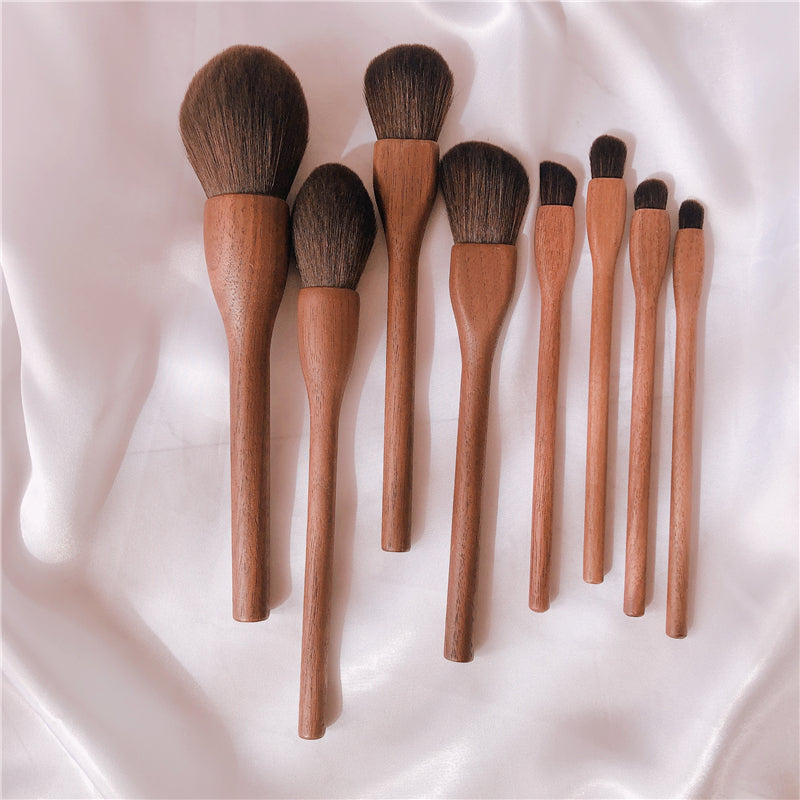 Make-up Pinselset mit Echtholzgriff