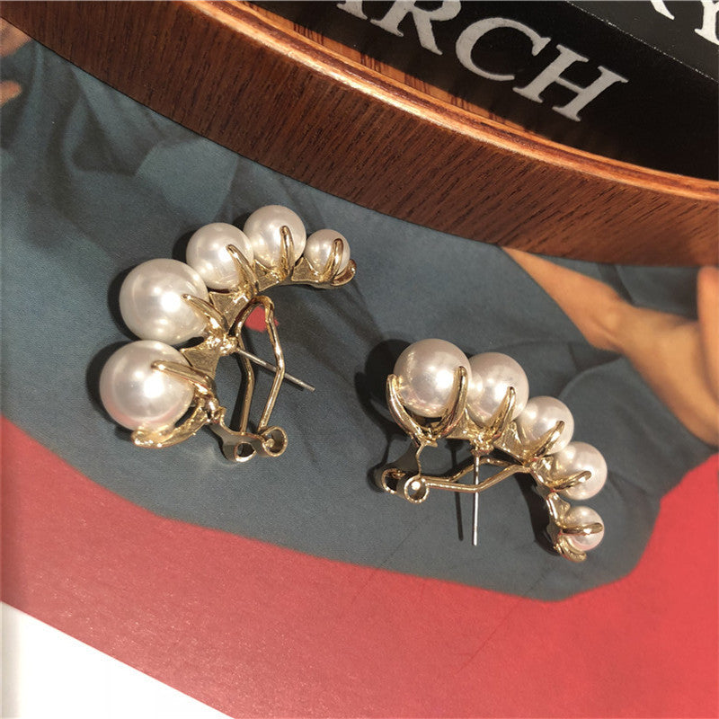 Perlen-Ohrhänger mit Goldfinish
