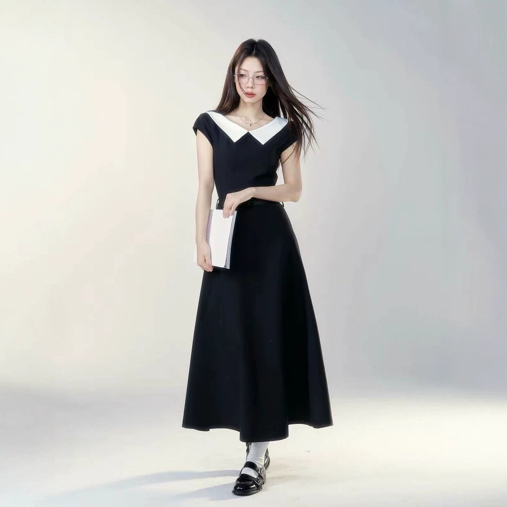 Französisches A-Linien Kleid mit geometrischem Muster