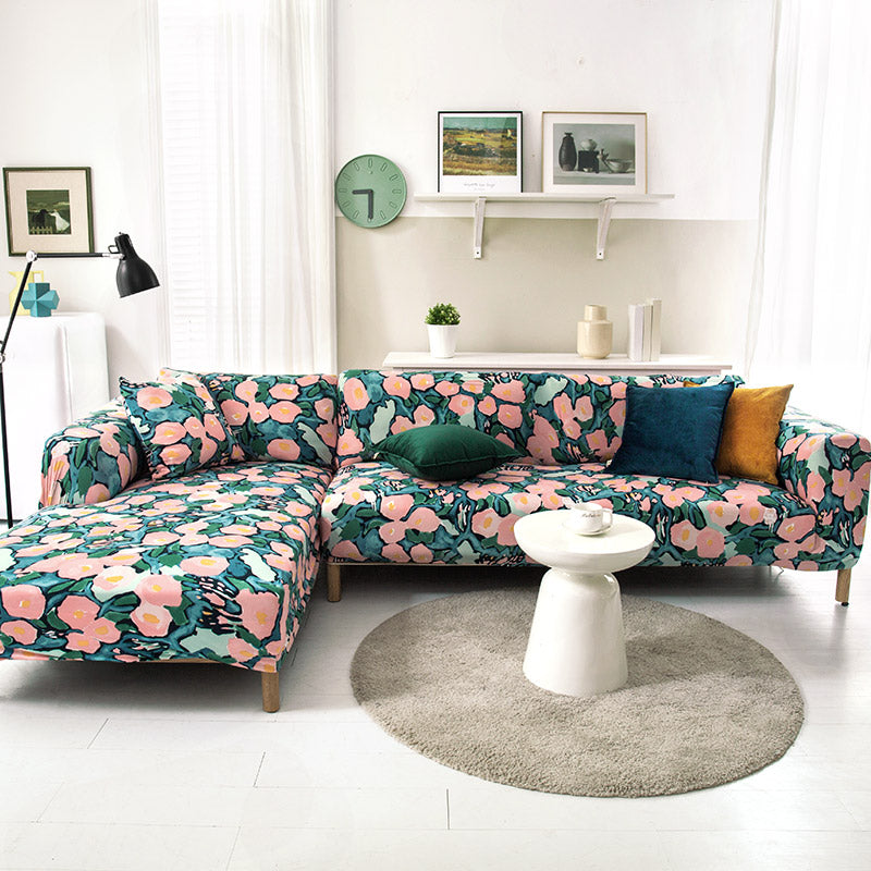 Stretch-Sofabezug mit Pflanzenmuster – Bild 7 | LuxeStyle