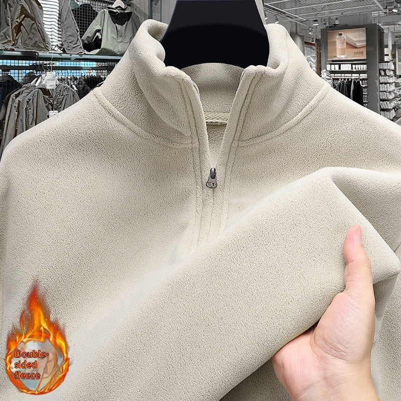 Herren Fleece-Pullover mit Stehkragen