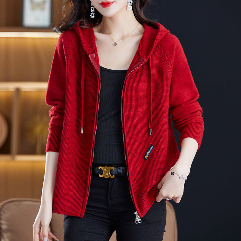 Hoodie-Cardigan im Western-Stil