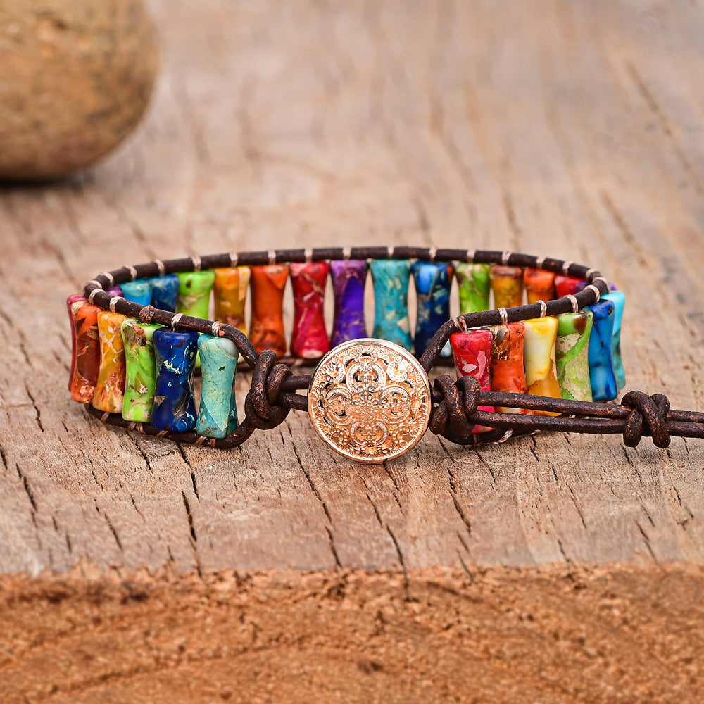 Boho-Armband mit mehrfarbigen Imperial-Steinen | LuxeStyle