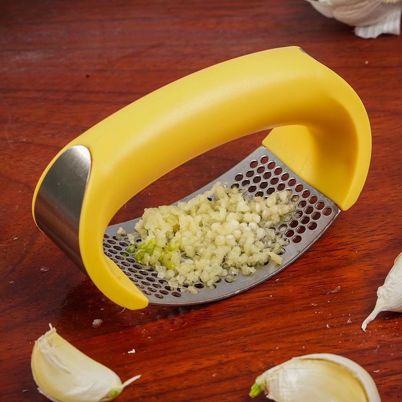 Knoblauchpresse aus Edelstahl, ergonomisch