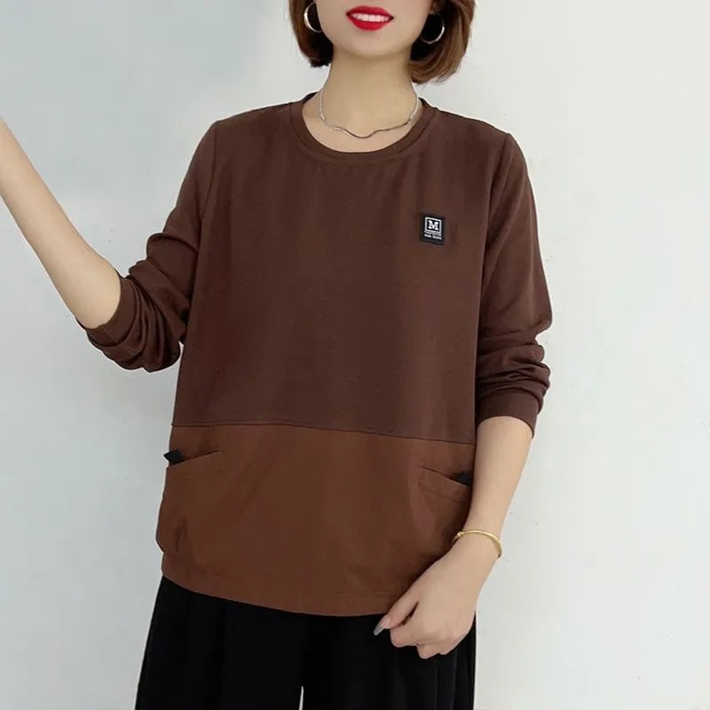 Patchwork Hoodie mit Prinzessärmeln