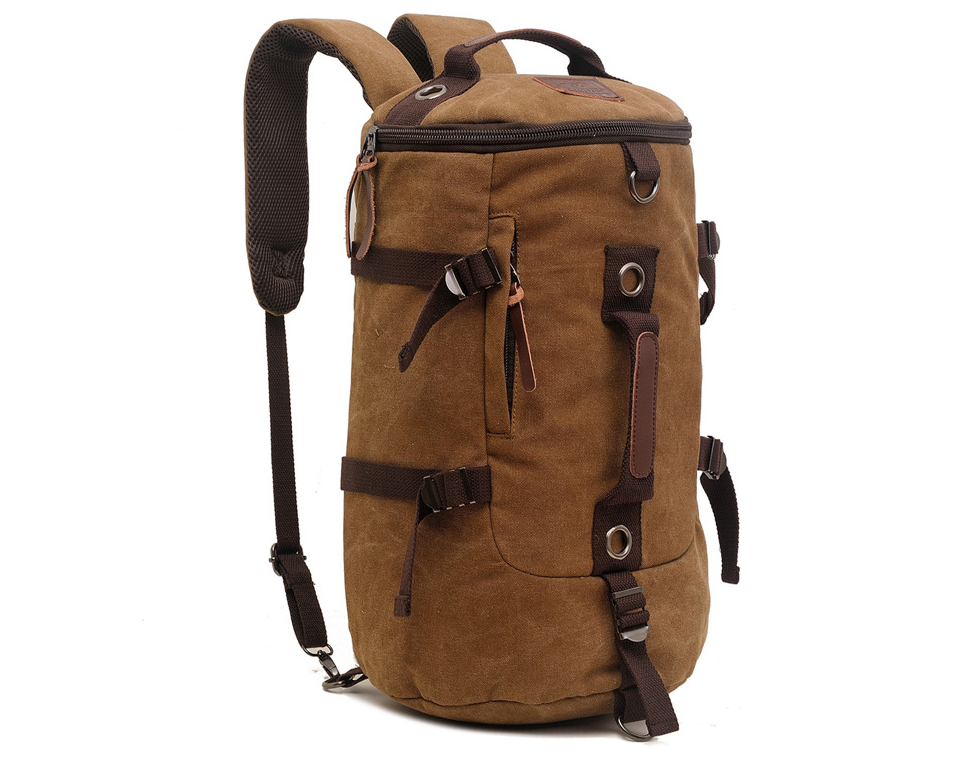 Kletterrucksack aus Canvas, braun – Bild 6 | LuxeStyle