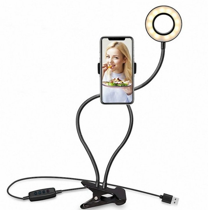 LED Selfie Ringlicht mit Handyhalterung