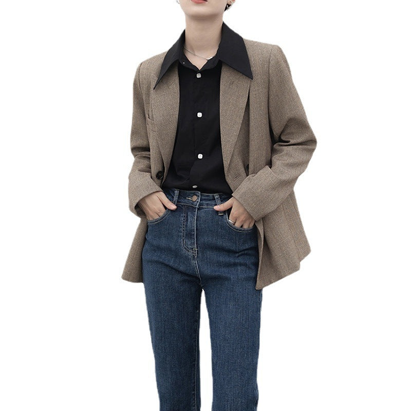 Damen französisch vintage Blau Hemd