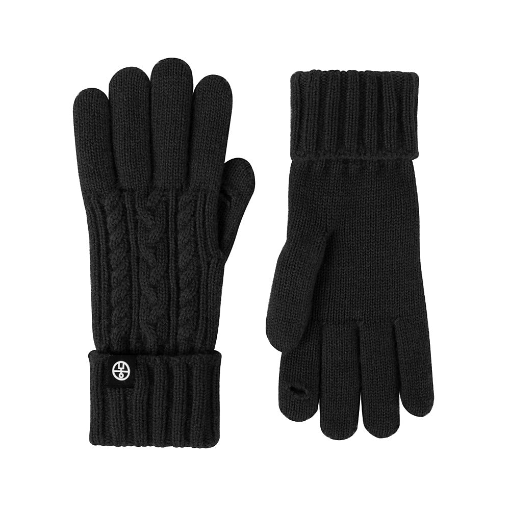 Warme Strickhandschuhe mit Touchscreen-Funktion