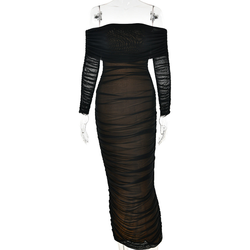 Off-Shoulder-Plisseekleid «Aurélie» · schulterfrei & fliessend (Damen, 4 Farben)