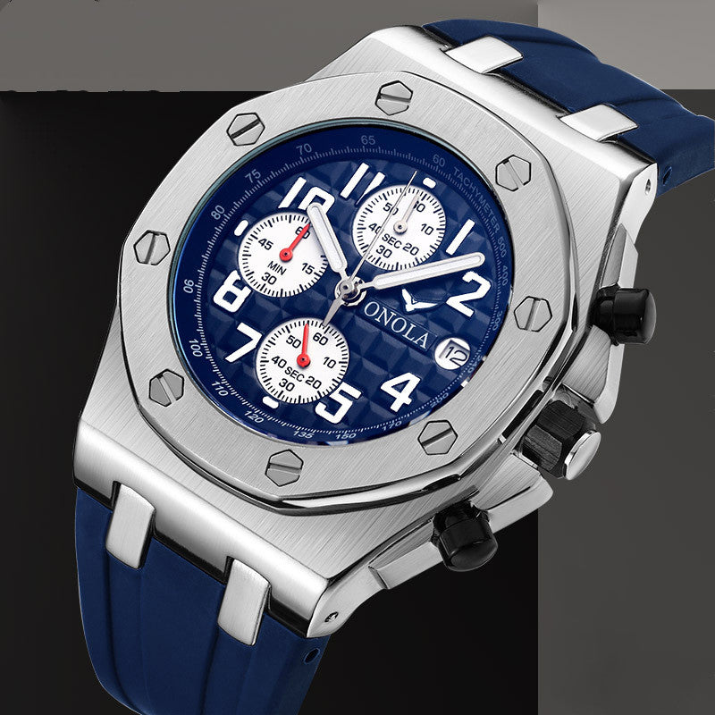 Quarzuhr mit Silikonarmband, wasserdicht – Bild 2 | LuxeStyle