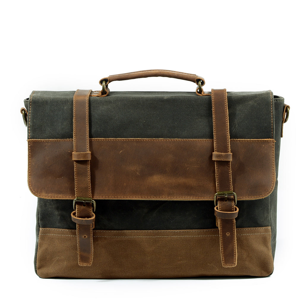 Aktentasche aus Ölwachs-Canvas und Leder – Bild 10 | LuxeStyle