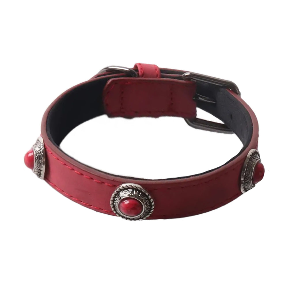PU-Leder Hundehalsband mit Katzenaugenstein