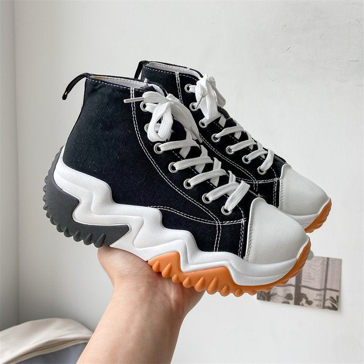 Damen Plateau High-Top Canvas Sneaker – Bild 8 | LuxeStyle