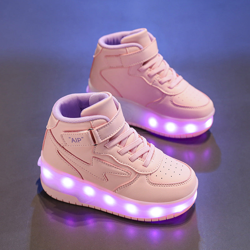Jugendliche Lederrollschuhe mit Doppellaufrollen