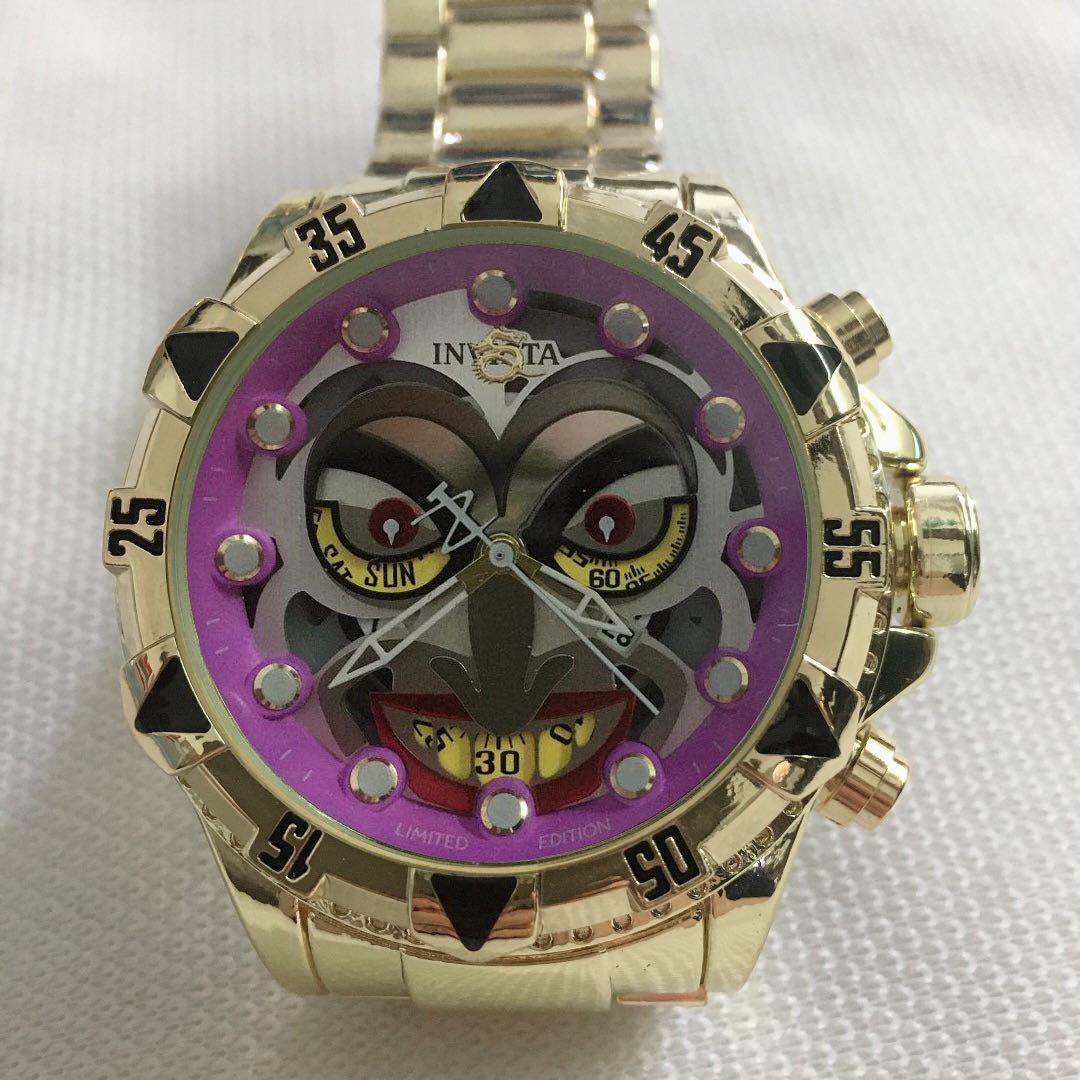 Wasserdichte Herren Quarzuhr mit Clown-Motiv – Bild 2 | LuxeStyle