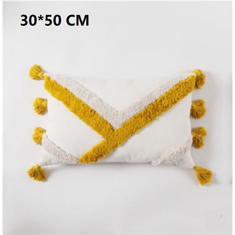Chenille Kissen mit Quasten – Bild 2 | LuxeStyle