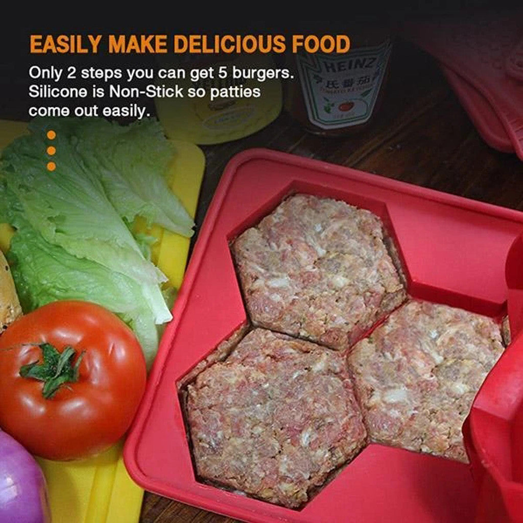 Sechseckige Burger-Form aus Silikon – Bild 5 | LuxeStyle