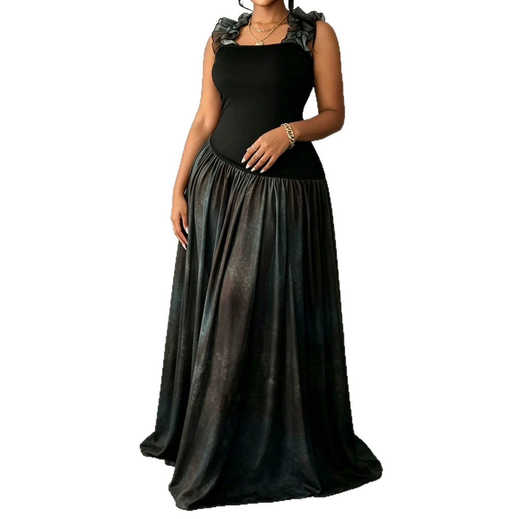 Elegantes Maxikleid mit Spitzenbesatz