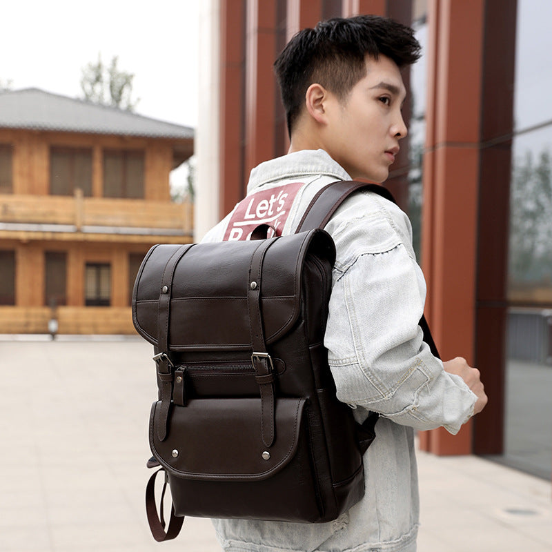 Studentenrucksack aus wasserfestem PU-Leder – Bild 3 | LuxeStyle