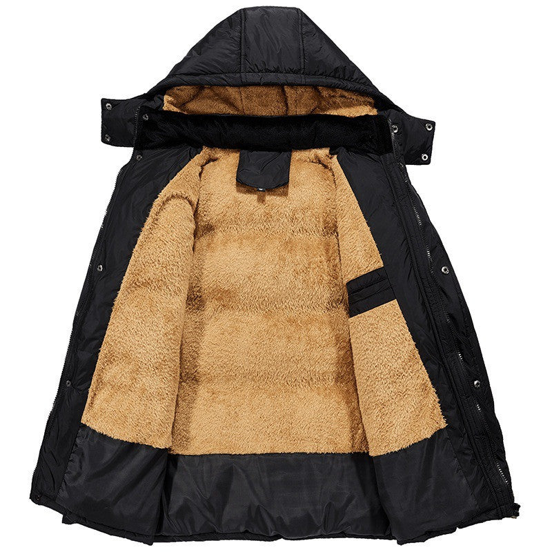 Gefütterte Winterjacke für Herren mit Kapuze