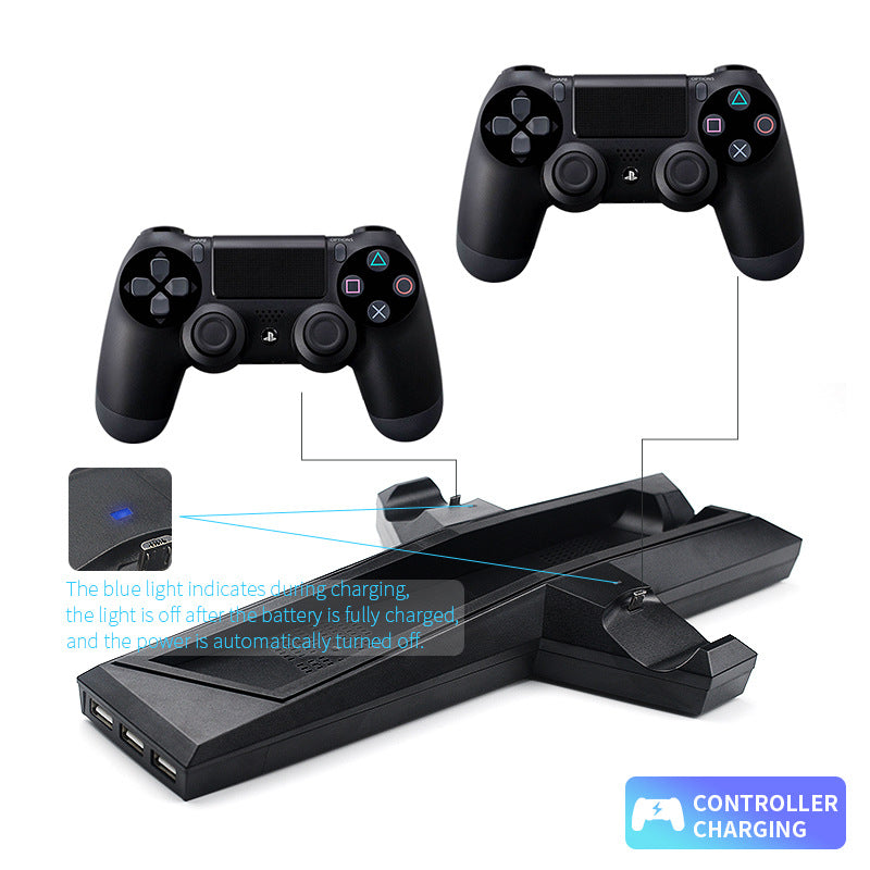 PS4 Slim Ladestation mit Kühler und Hub