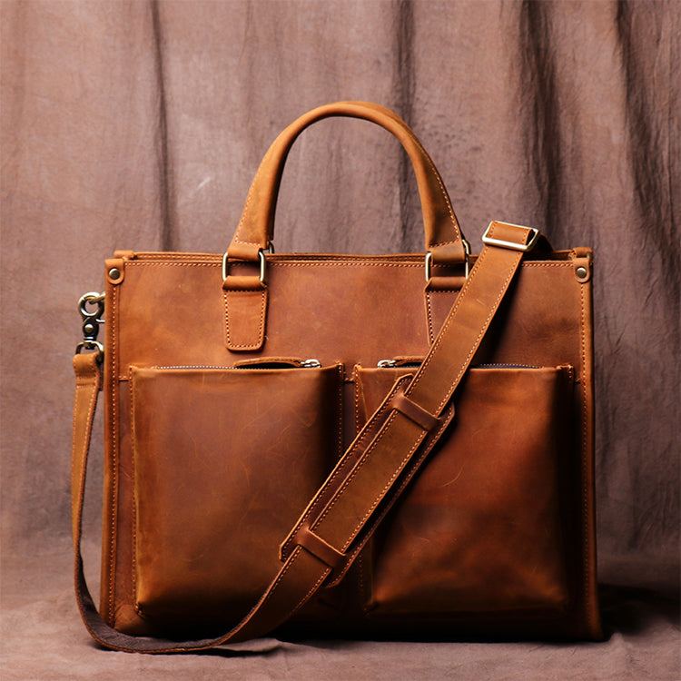 Vintage Rindsleder-Herrenhandtasche Business-Aktentasche – Bild 7 | LuxeStyle
