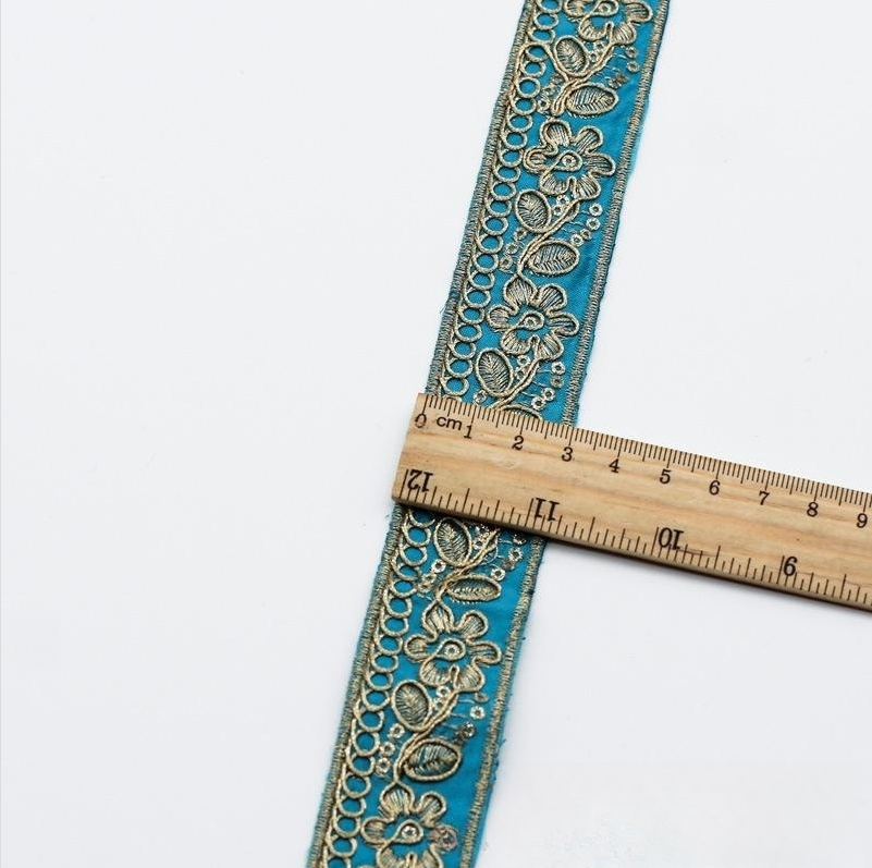 Chiffon-Stickband mit Goldfaden, 3 cm – Bild 10 | LuxeStyle