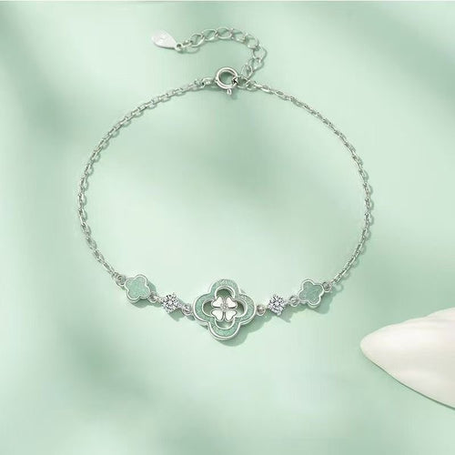 999 Silber-Armband «Trèfle» – Kleeblatt mit Zirkonia