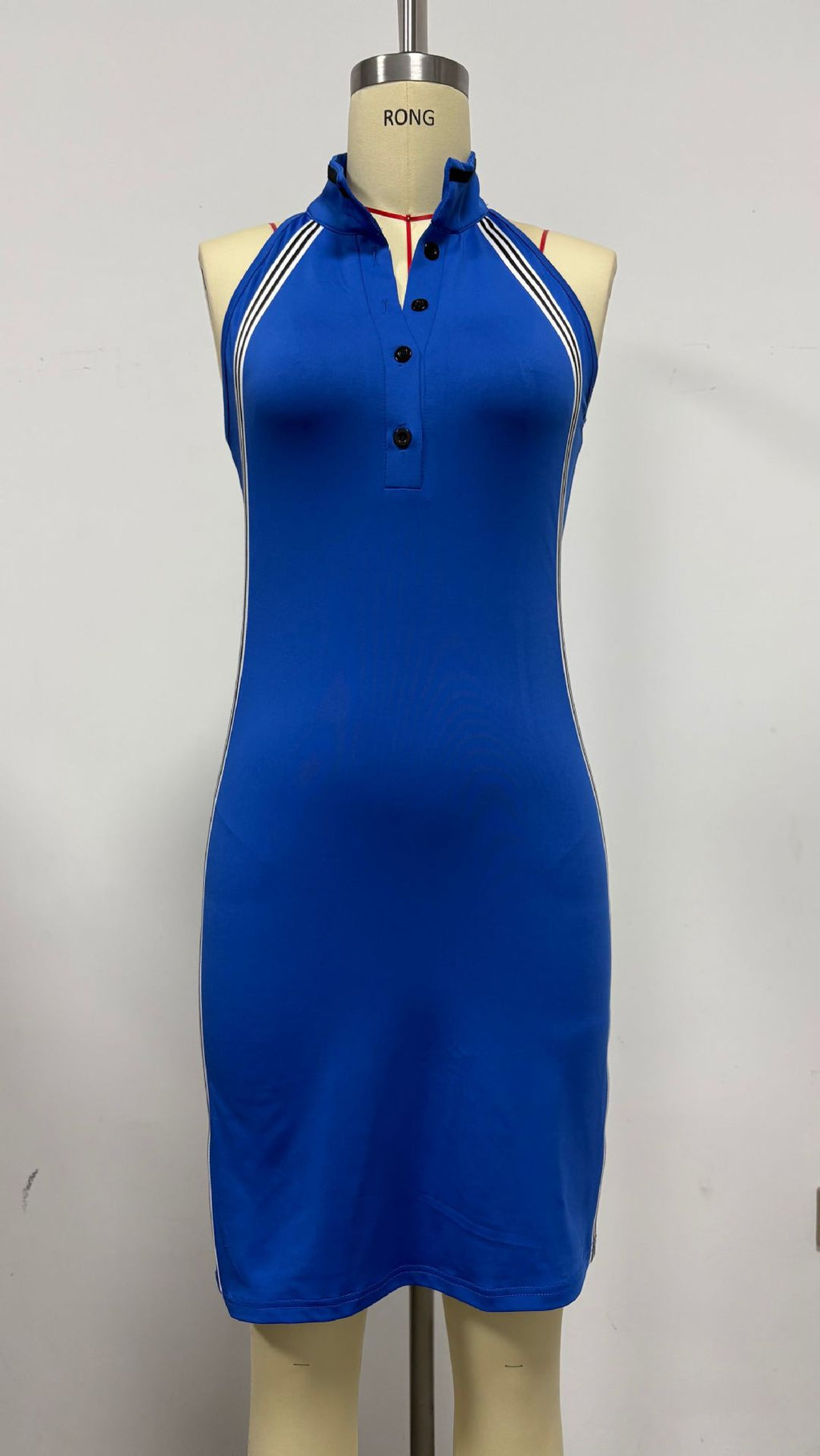 Gestreiftes Mini-Kleid mit hohem Taillenschnitt – Bild 5 | LuxeStyle