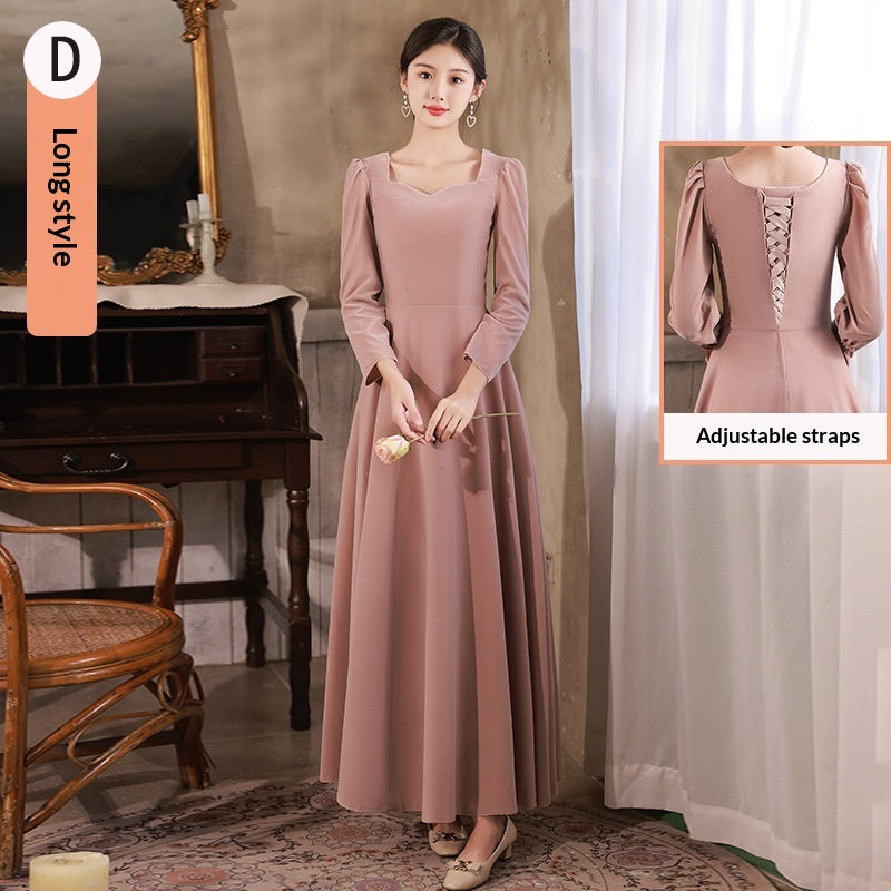 Samt-Abendkleid mit langen Ärmeln – Bild 6 | LuxeStyle