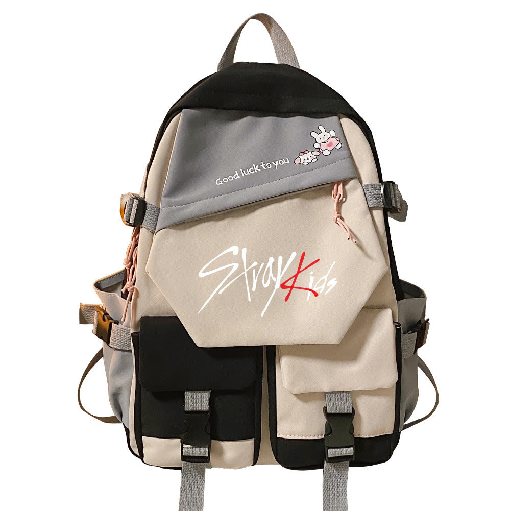 Reise-Schulrucksack mit Kontrastfarben