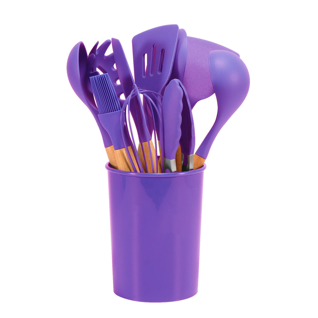 Silicone Kochgeschirr-Set mit Holzgriff · 12 Stück – Bild 7 | LuxeStyle