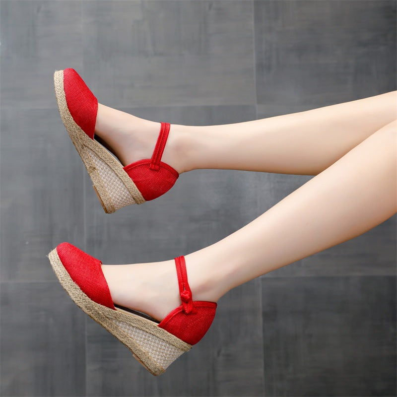 Keile Sandalen mit Fesselriemchen – Bild 2 | LuxeStyle