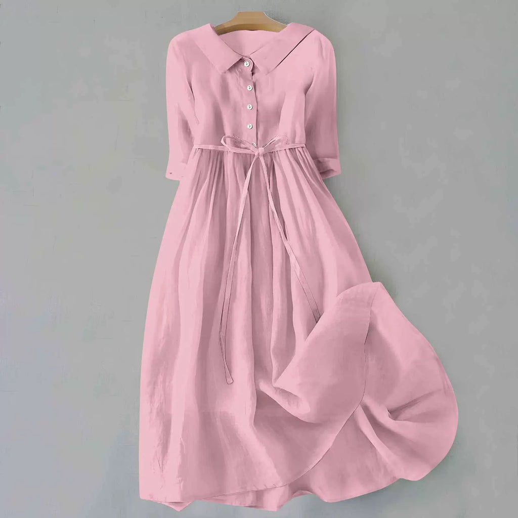 Damenkleid mit Kragen und Knopfleiste – Bild 2 | LuxeStyle