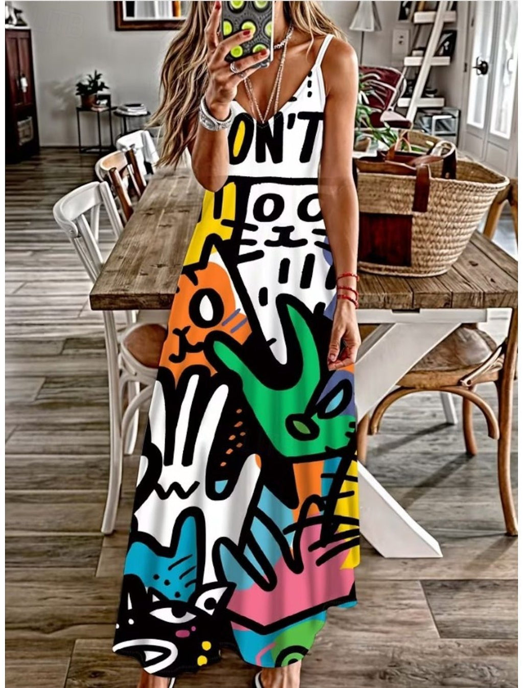 3D Digitaldruck Flaggen-Kleid für Damen